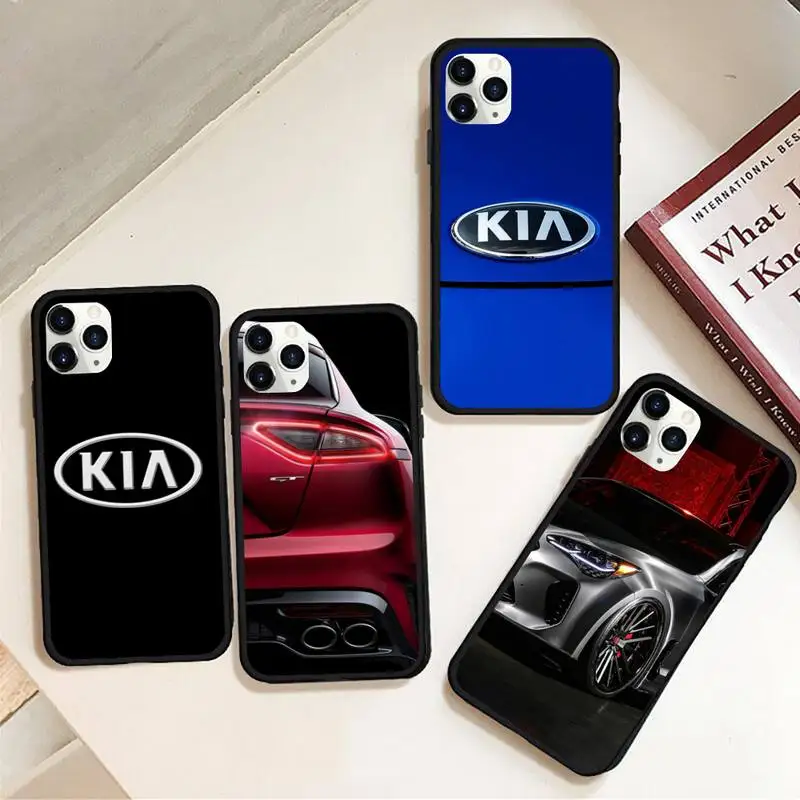 Резиновый чехол для телефона с логотипом автомобиля Kia Motors iPhone 11 pro XS MAX 8 7 6 6S Plus X 5S