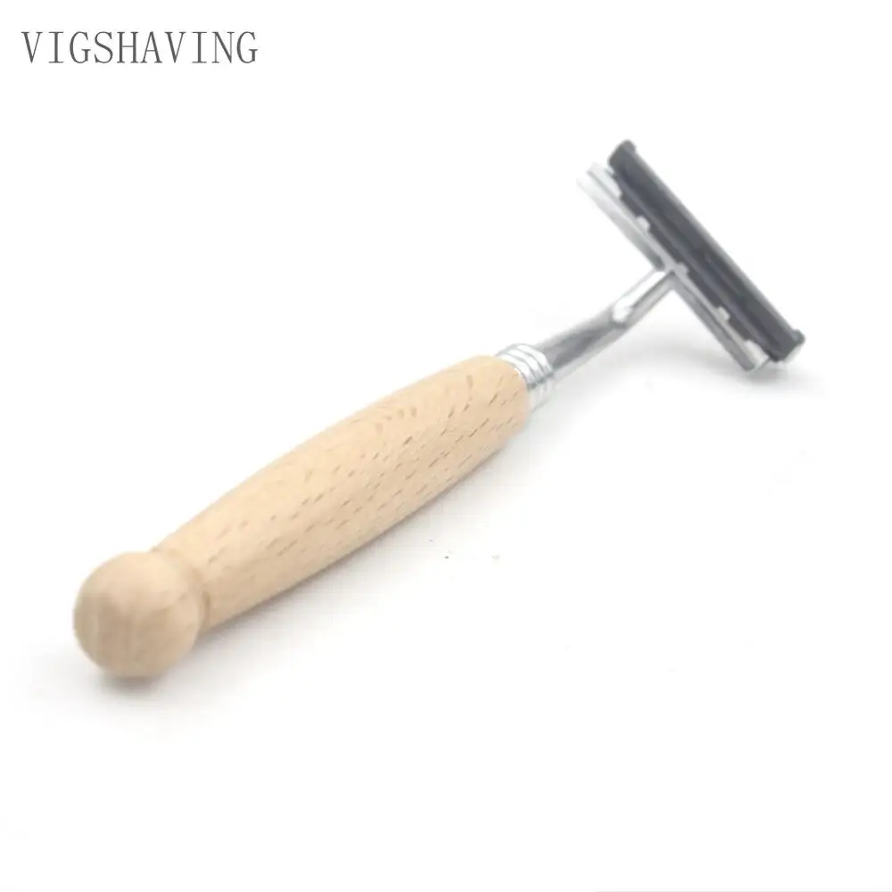 Деревянная дешевая Тройная бритва vigshave Индивидуальная Классическая Ручная с