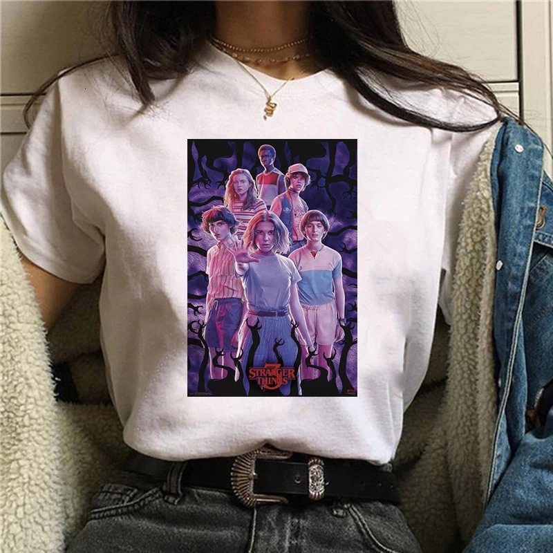 Stranger Things season 3 T Shirt Women Upside Down Tshirt Eleven Female Graphic grunge T-shirt femme tee Shirts funny clothing - Цвет: 1229