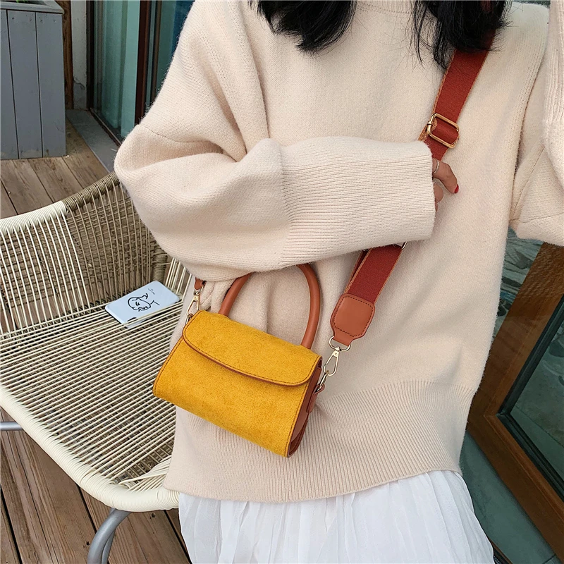 Suede Leather Crossbody Bags Women's Handbags High Quality Female Shoulder Girls Purses Luxury with handle | Багаж и сумки