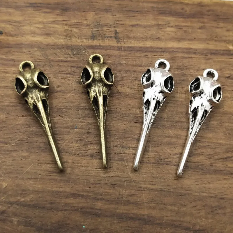 10 шт. Очаровательные Подвески в виде ворона черепа птицы 35x9 5 мм тибетские
