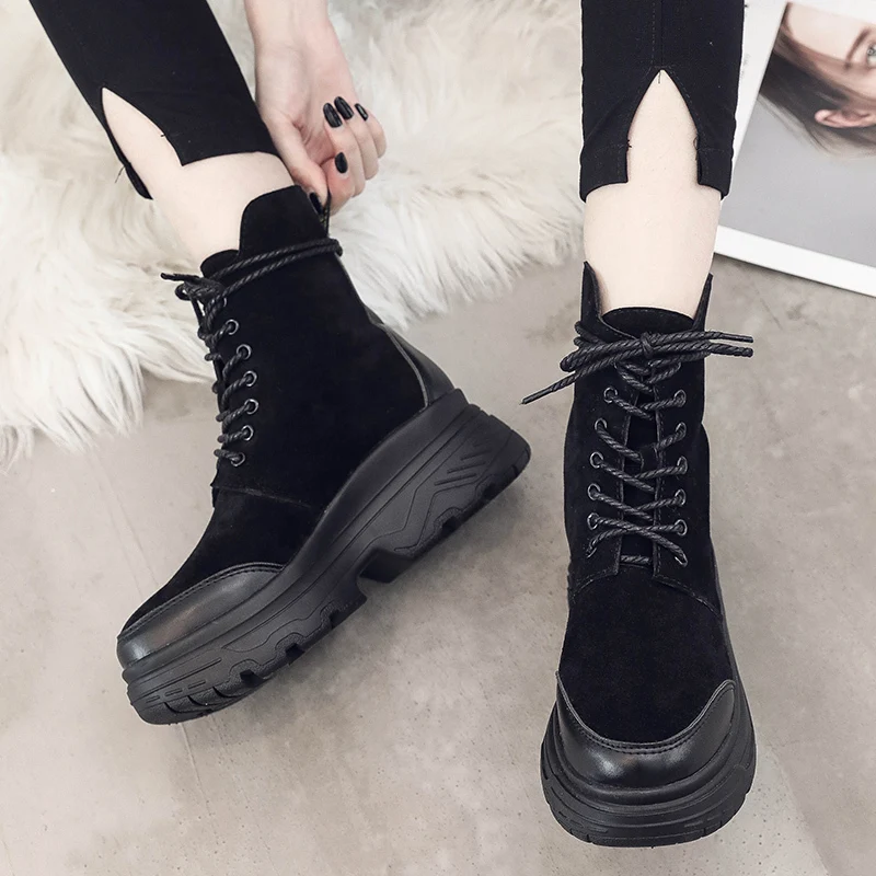 Fujin/ботинки на платформе Прямая поставка Цвет бежевый черный Высококачественная