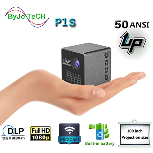 Беспроводной мобильный проектор ByJoTeCH P1S с поддержкой Miracast DLNA Pocket домашний