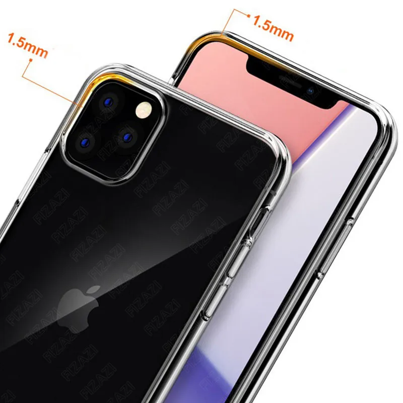 Прозрачный чехол для iphone 11, противоударный силиконовый чехол для iphone 11 Pro Max, мягкий чехол из ТПУ для iphone X, XR, XS, прозрачный чехол