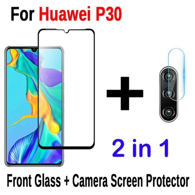 2-in-1 2 в 1 закаленное стекло для huawei P30 lite P30 Pro объектив камеры Защитная пленка для экрана Защитное стекло для huawei P30 lite стекло - Цвет: 2-in-1