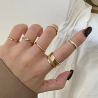 fashion jewelry rings set hot selling metal alloy hollow round opening women finger ring for girl lady party wedding gifts