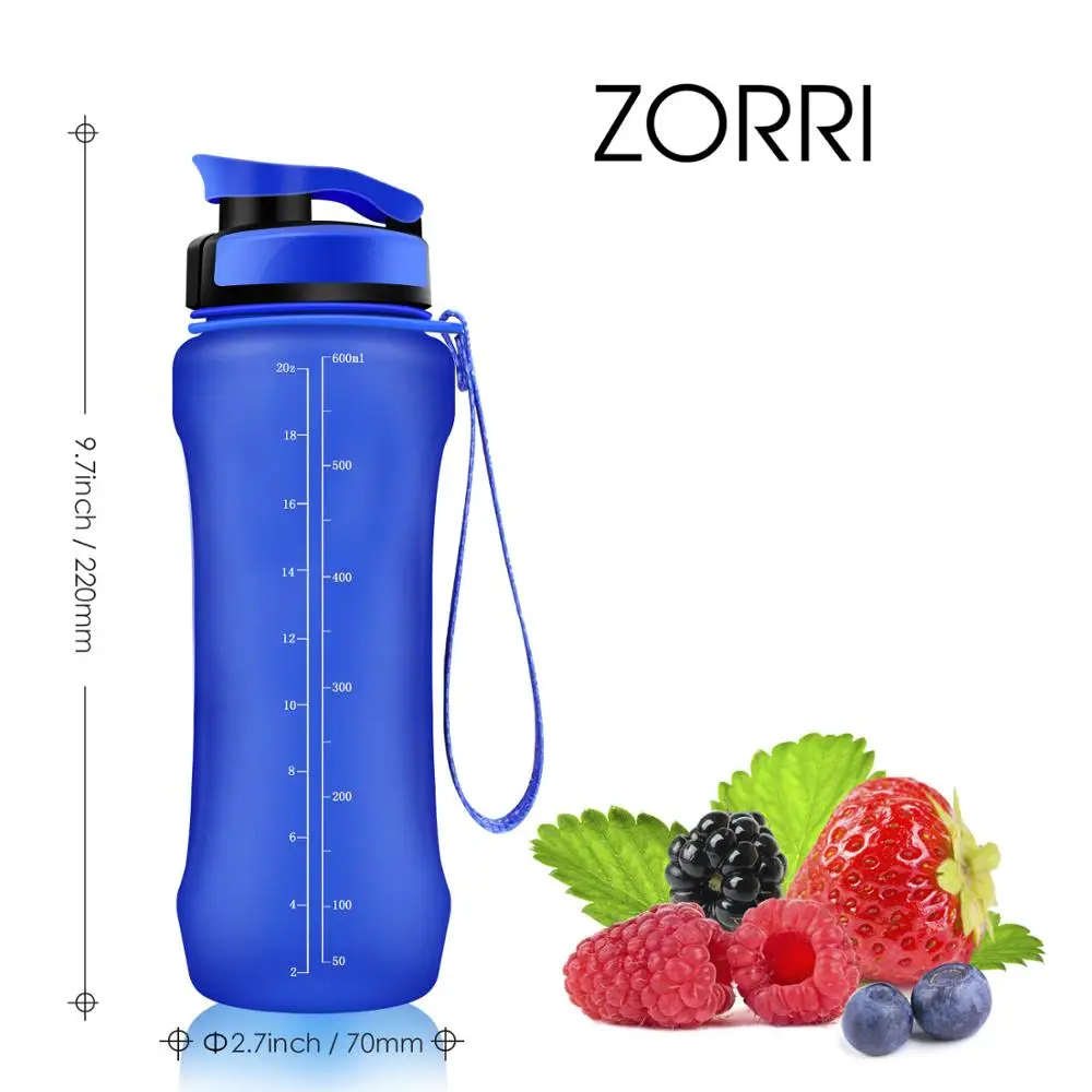 Портативная Спортивная бутылка для воды ZORRI без БФА пластиковая дорожная