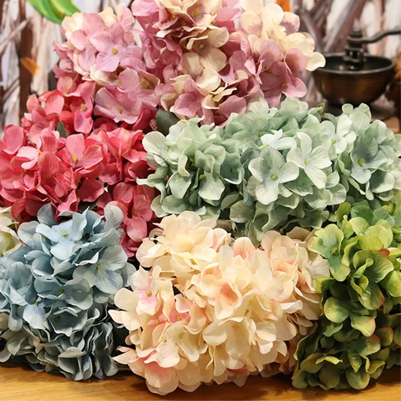 

6 Head/bouquet Hydrangea Artificial Silk Flowers Bridal Hand Bouquet Fake Flowers For Wedding Home Decoration Flores Artificial