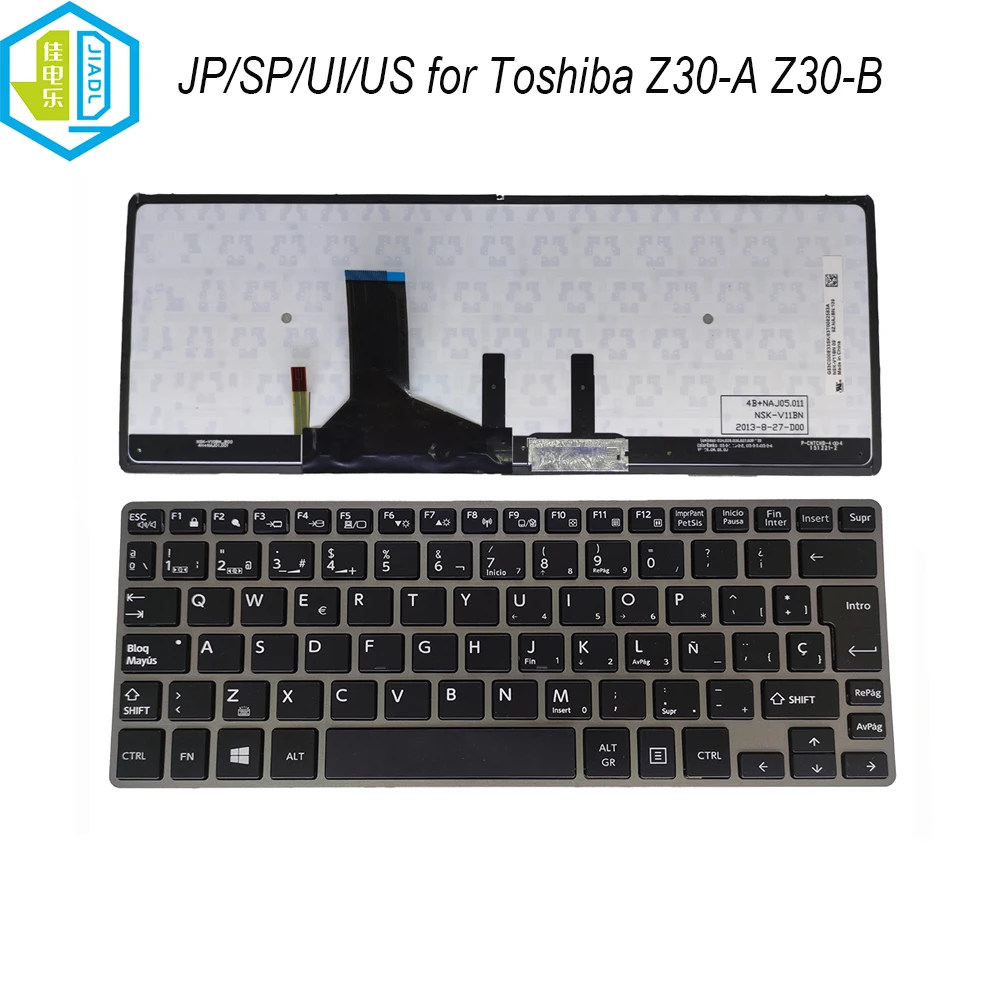 UI US English Japan Spain Backlit keyboard for Toshiba Portege Z30 Z30T Z30T-A Z30-A Z30-C Z30T-C Z30-B Z30T-B Spanish laptop KB