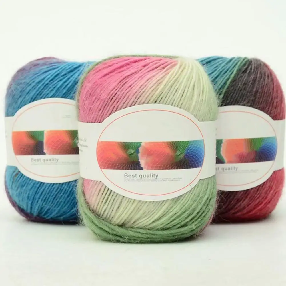 Цветная пряжа для вязания 180 м шерстяная крючком своими руками шарфов и перчаток
