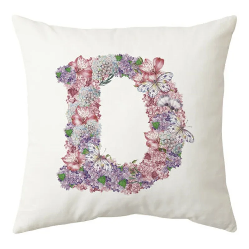 Фиолетовый цветок бабочка письмо Подушка Чехол домашний декор для дивана