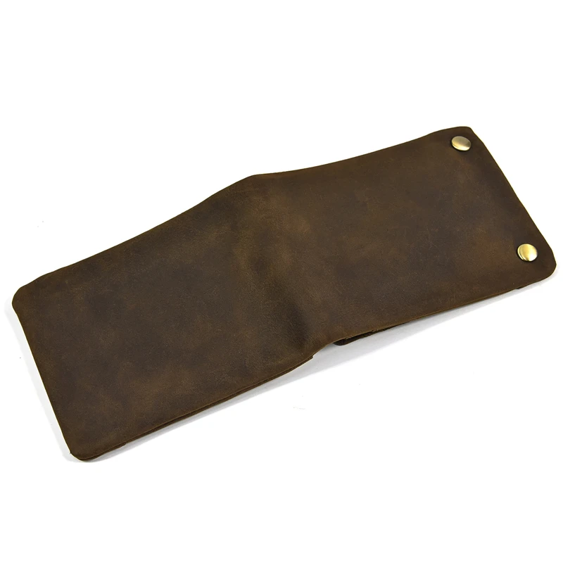 Мужской кошелек из натуральной кожи в три сложения Wowen короткий на молнии с