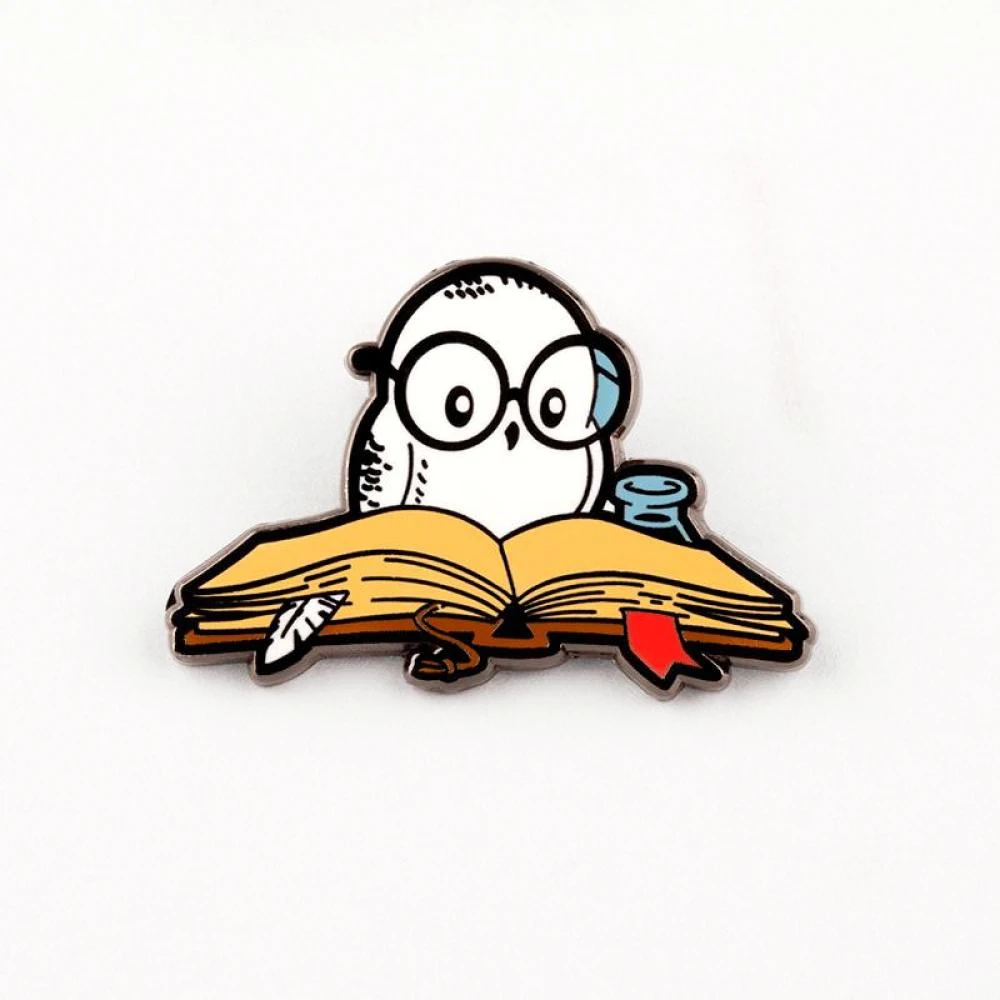 

Reading Is Magical Hedwig Hard Enamel Pin Cute Owl with Glasses Cartoons Animal Owl Brooch Accessories Fashion Jewelry Gift
