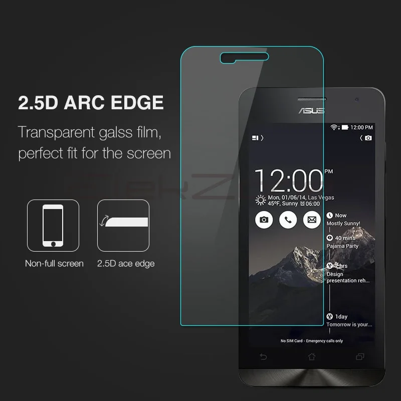 Закаленное стекло 9h для ASUS Zenfone 5 A500CG HD защитное 2.5D Asus Защитная стеклянная пленка |