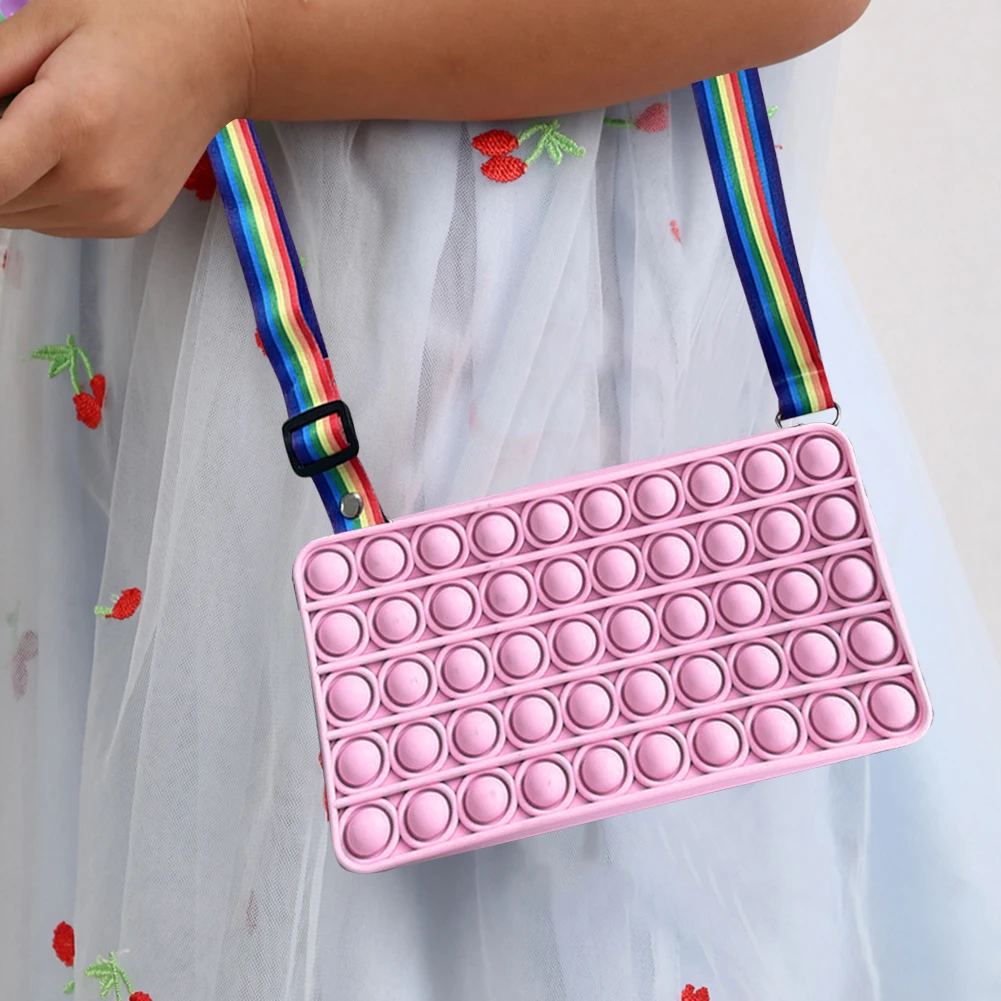 

Модная однотонная сумка-мессенджер через плечо с пузырьками, декомпрессионная Семейная Игрушка-антистресс для игр, школьные и офисные прин...