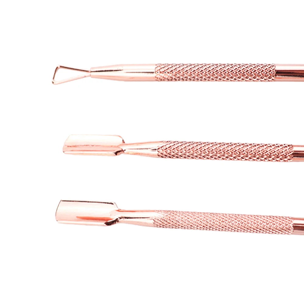 Золотая нержавеющая сталь кутикулы для ногтей толкатель средство снятия УФ гель