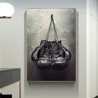 Спортивная комната боксерские перчатки Холст Картина плакаты andPrint Настенная картина для гостиной домашний декор КУАДРОС (без рамки)