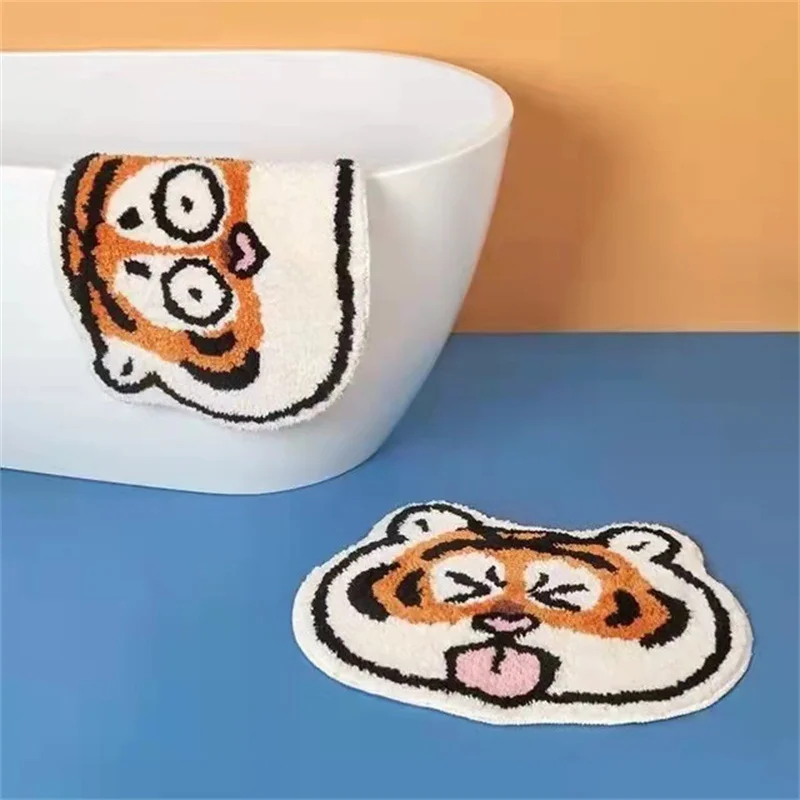 

Bathroom Entrance Mat Cartoon Tiger Bath Rug Bathroom Non-Slip Toilet Mat Absorbent Mats Anti-Slip Doormat Carpet Alfombra BañO