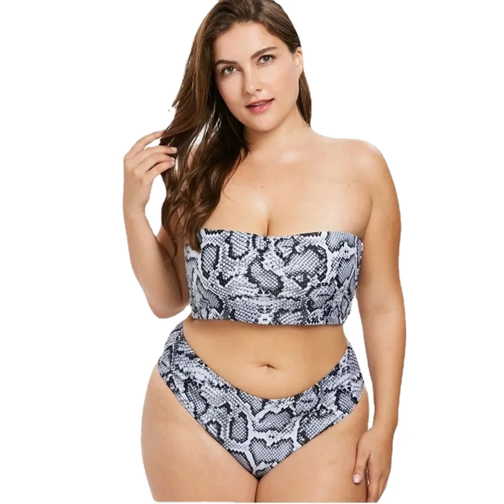 Женский сексуальный купальный костюм s без бретелек с принтом бандо и змеиным