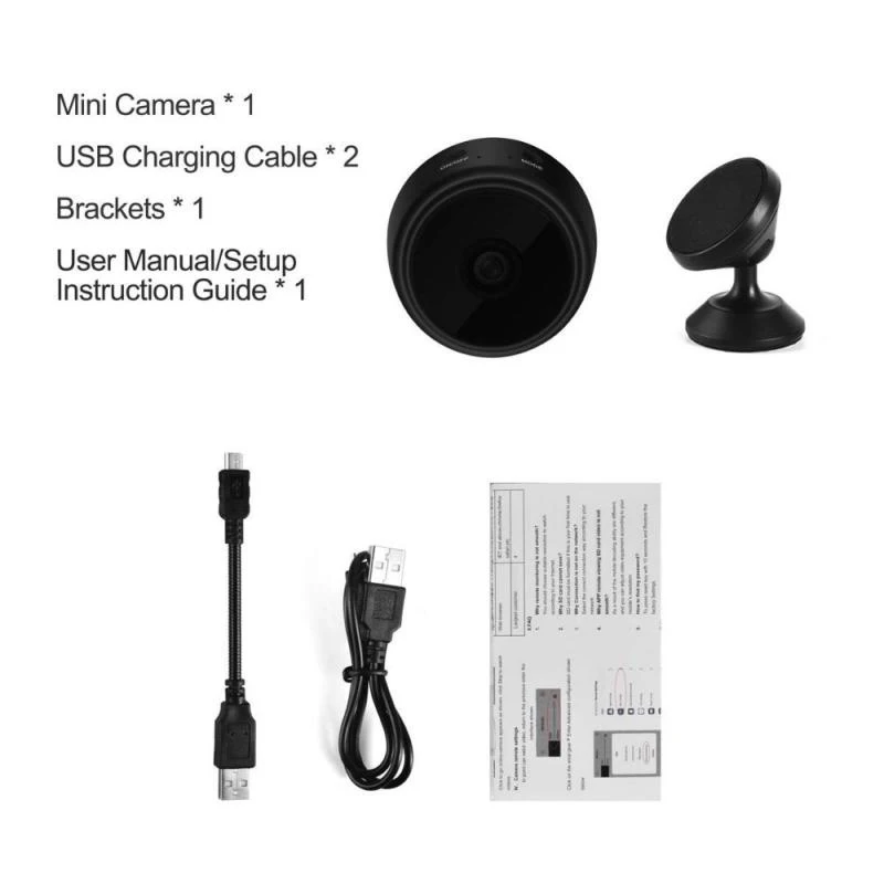 Мини камера A9 беспроводная Wi Fi IP сетевой монитор безопасности HD 1080P домашняя P2P
