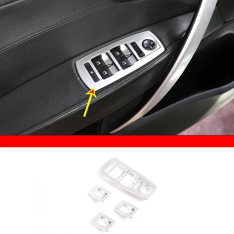 For BMW X3 E83 2006-2010 ABS Pearl Chrome Interior Car Window Lift Button Switch Frame Cover Trim Car Accessories