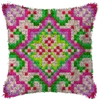pink lattice latch hook pillow carpet embroidery cross stitch pillow foamiran for crafts do it yourself button carpet