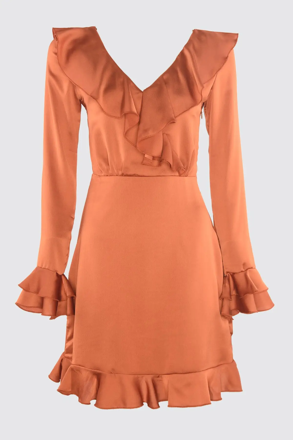 

Trendyol Back Low-Cut Flounces Dress TPRSS21EL1877