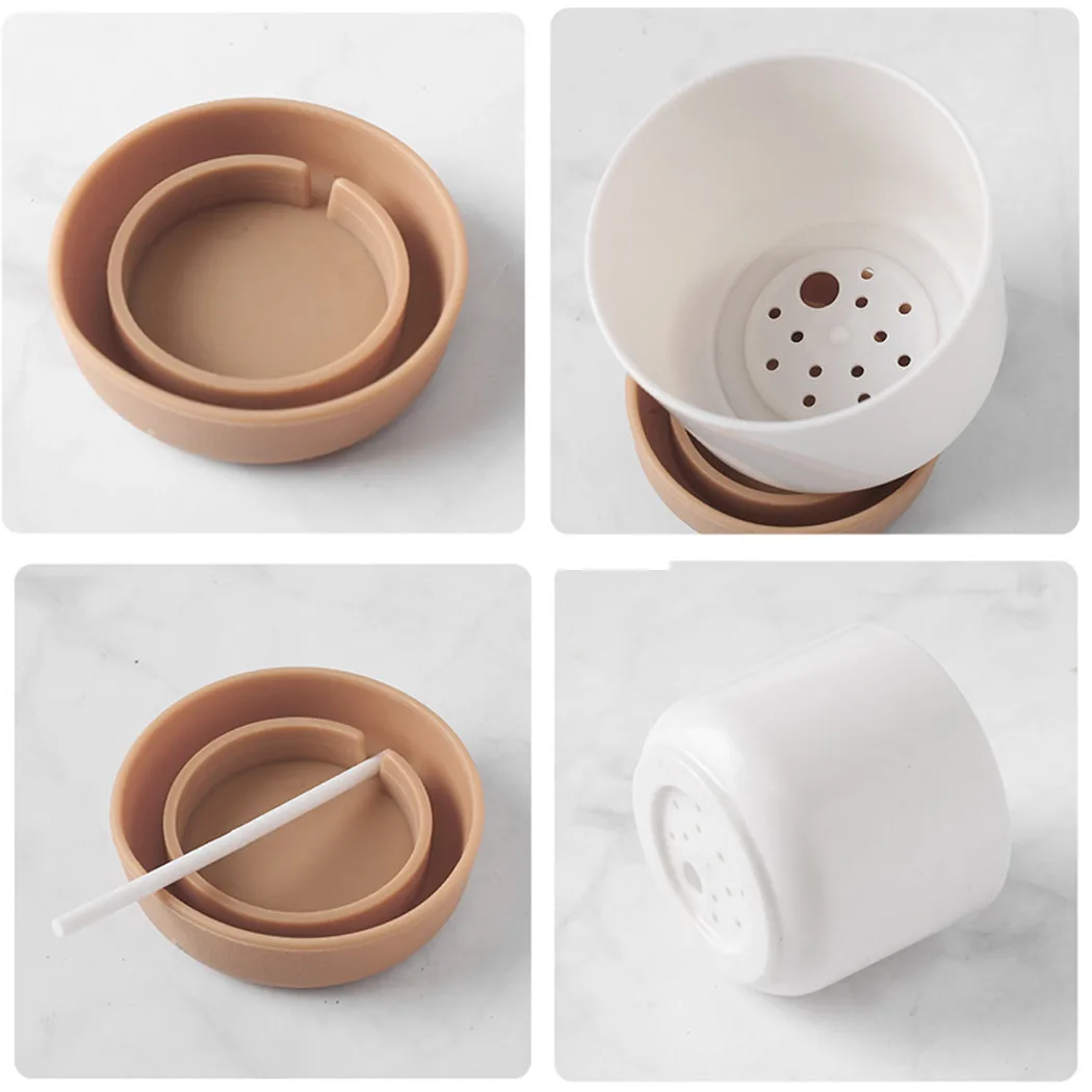 

Succulent Plant Pot Water Absorption Double-layer Succulent Green Dill Small Green Plant Flowerpot Imitation Ceramic Planters