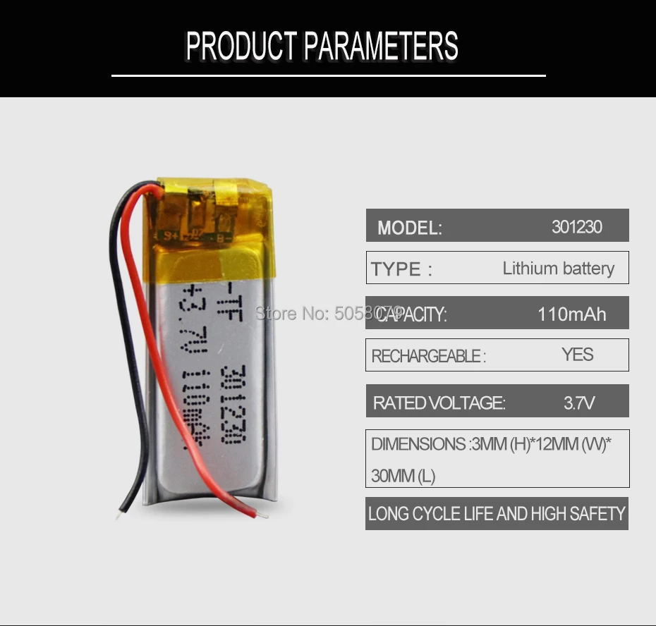 301230 3 7 v 110mah полимерный литий ионный перезаряжаемый аккумулятор li po батарея для