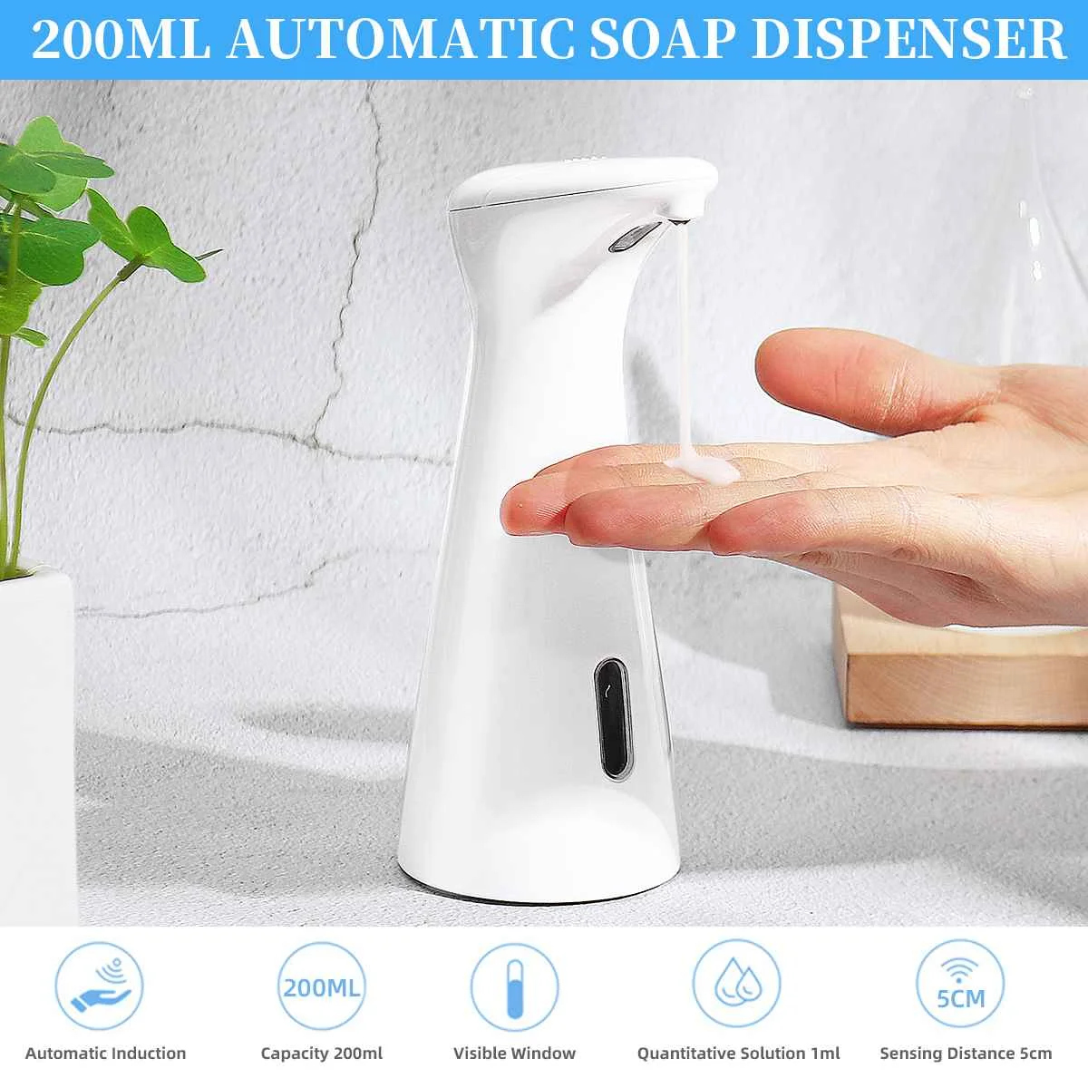 

Бесконтактный дозатор пенного мыла, автоматический диспенсер для мытья рук, Интеллектуальная Индукционная пенообразовательная машина для...