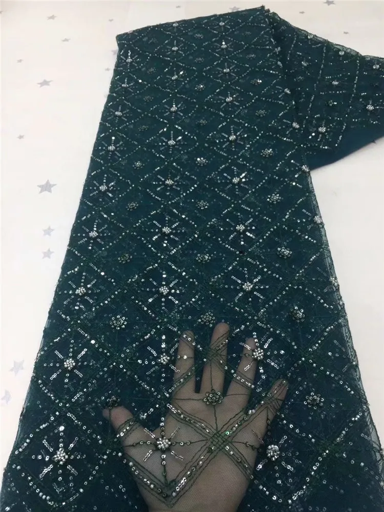 Горячая Распродажа нигерийская сетчатая вуаль блестки кружевная ткань высокое