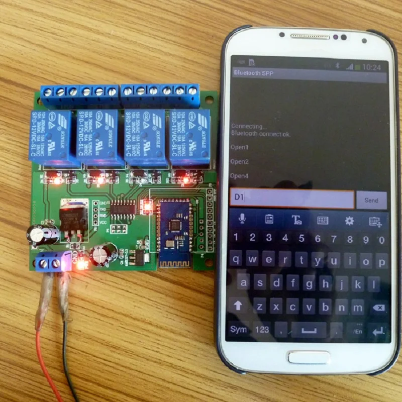 

CE028 12V 4 Channel Bluetooth Relay Android Mobile Remote control Switch for Motor LED Light Lock NET