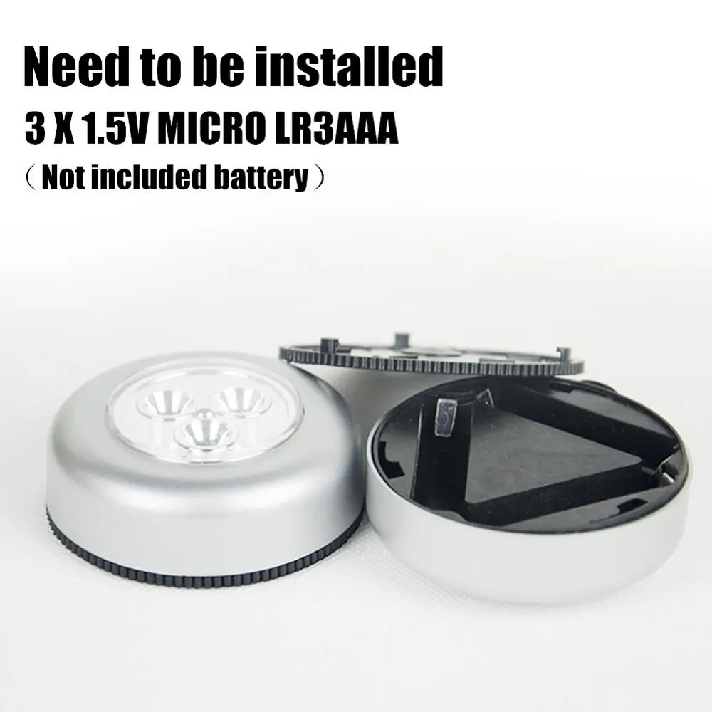 Аварийный Настенный мини-светильник 3 светодиодных касания настенное освещение