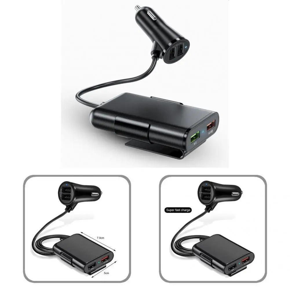 

Black Convenient Widely Compatible USB Charger Lightweight Car Phone Charger Strong Compatibility for Motor