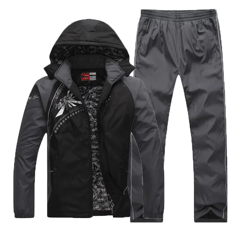 Мужская одежда толстая новая спортивная мужские комплекты 5XL верхняя осенняя