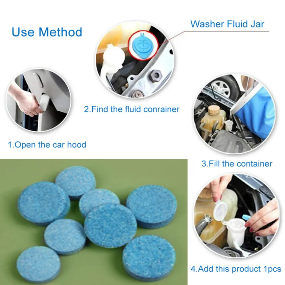 100 штук упак. (1 шт. = 4л воды) Автомобильные Твердые стеклоочистители тонкой seminомы