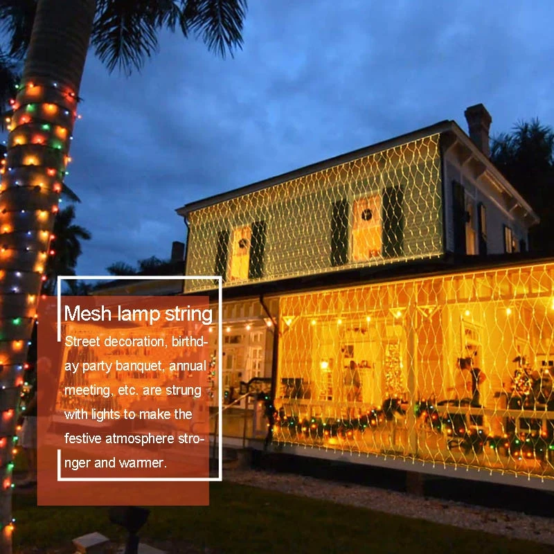 

Undefinded 1.51.5M LED Net Mesh Fairy String Light Garland Window Curtain Christmas Wedding Part Light Decoration For Home New