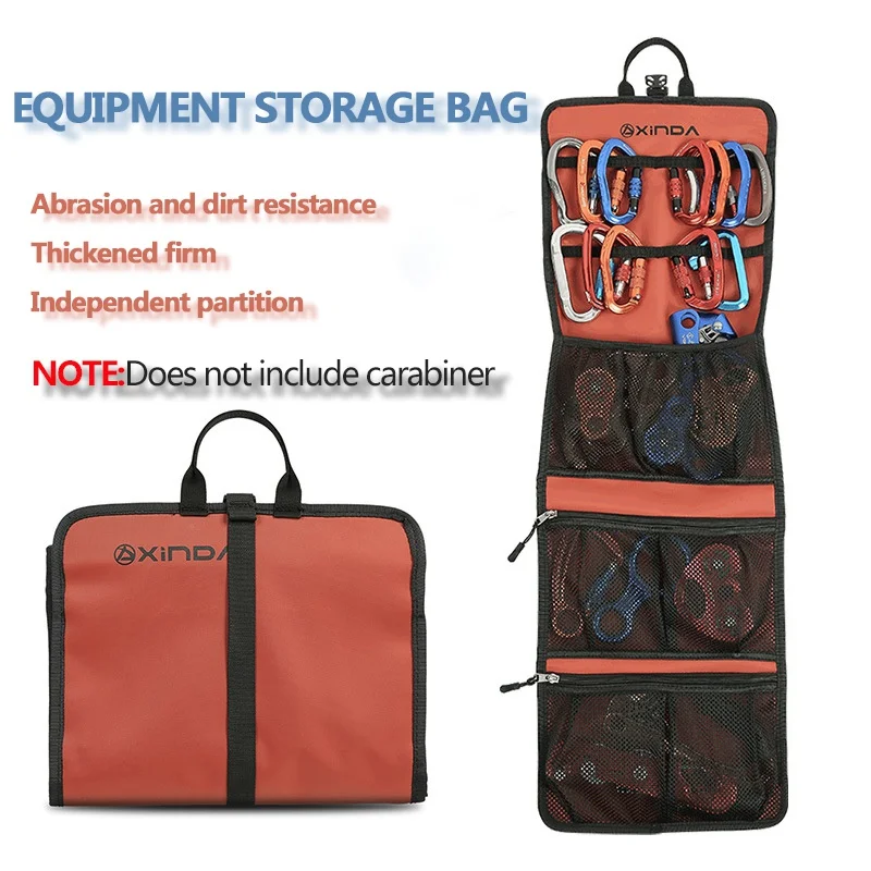

Outdoor Hanging Storage Bag 320T Nylon Cloth Lightweight Foldable Zipper Mesh Pouches Rope Bags For Hiking Climbing Accessories