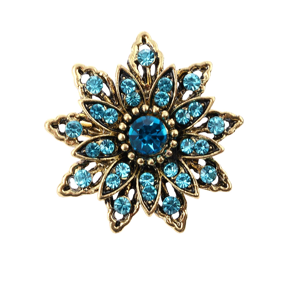 Лидер продаж 2021 роскошная брошь со стразами в виде цветка винтажные булавки с