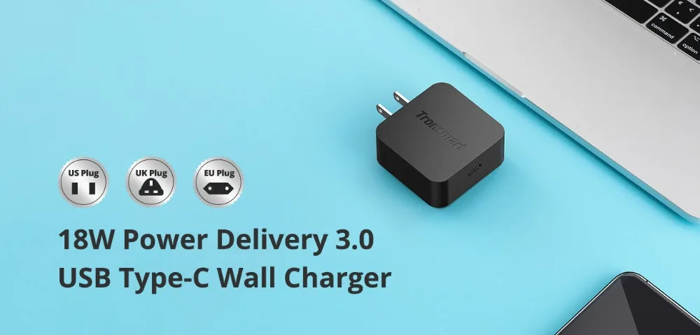 Tronsmart WCP01 PD зарядное устройство 18 Вт Быстрая зарядка 3,0 мощность 3,0 usb type-C зарядное устройство для телефона iphone, huawei, xiaomi