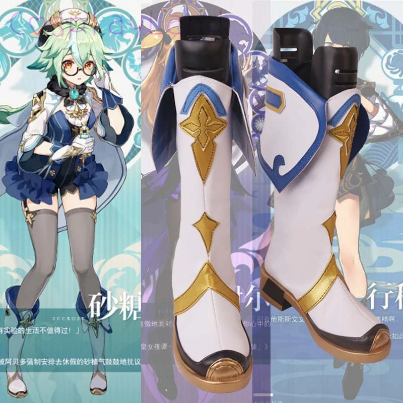 Популярная игра Genshin ударная сахарная обувь для косплея кожаная комикс кон