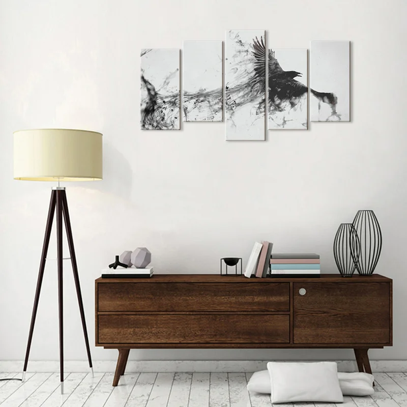 Black White Animals Art Flying Eagle Oil Painting Canvas Posters and Prints Wall Pictures for Living Room Home Decor | Дом и сад