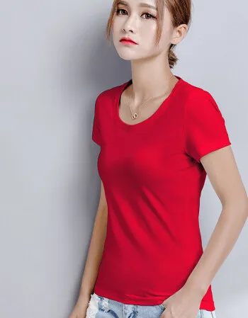 

T Shirt Women Ladies Top red Tee Shirt Summer Clothing