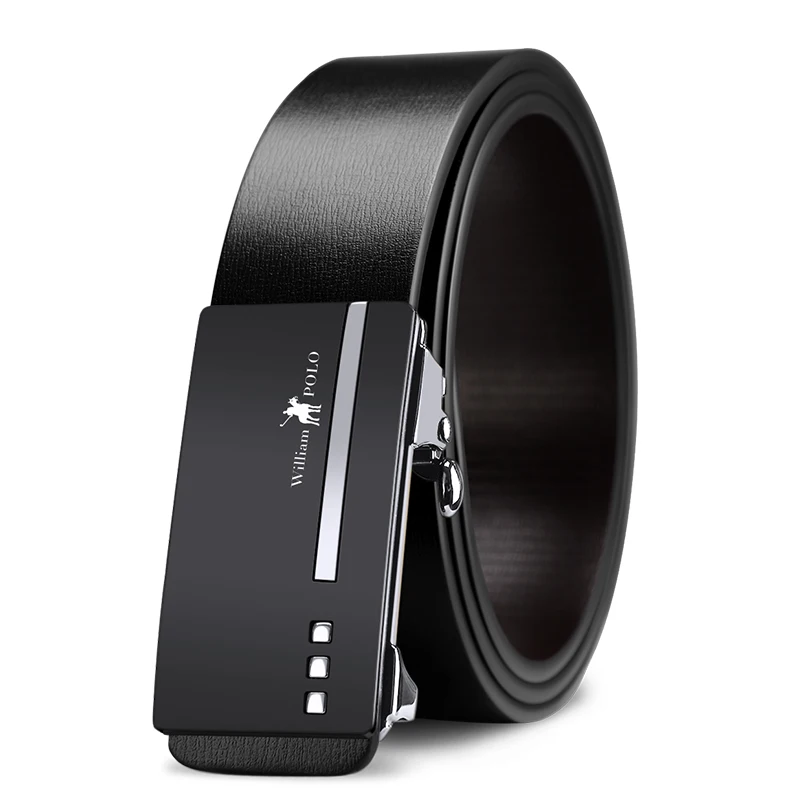 Мужской брендовый ремень из кожи с натуральным лицевым покрытием WilliamPolo
