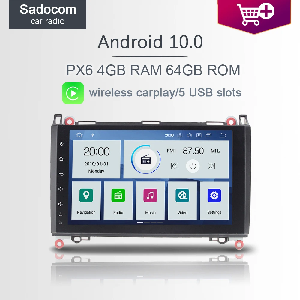 DSP 9 &quotAndroid 10 0 6 ядерный PX6 4 Гб ОЗУ 64 Авторадио автомобильный DVD плеер автомобильное