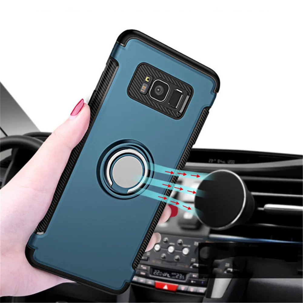 Магнитный держатель кольца Чехол для мобильного телефона Samsung galaxy s8 s7 edge note 8