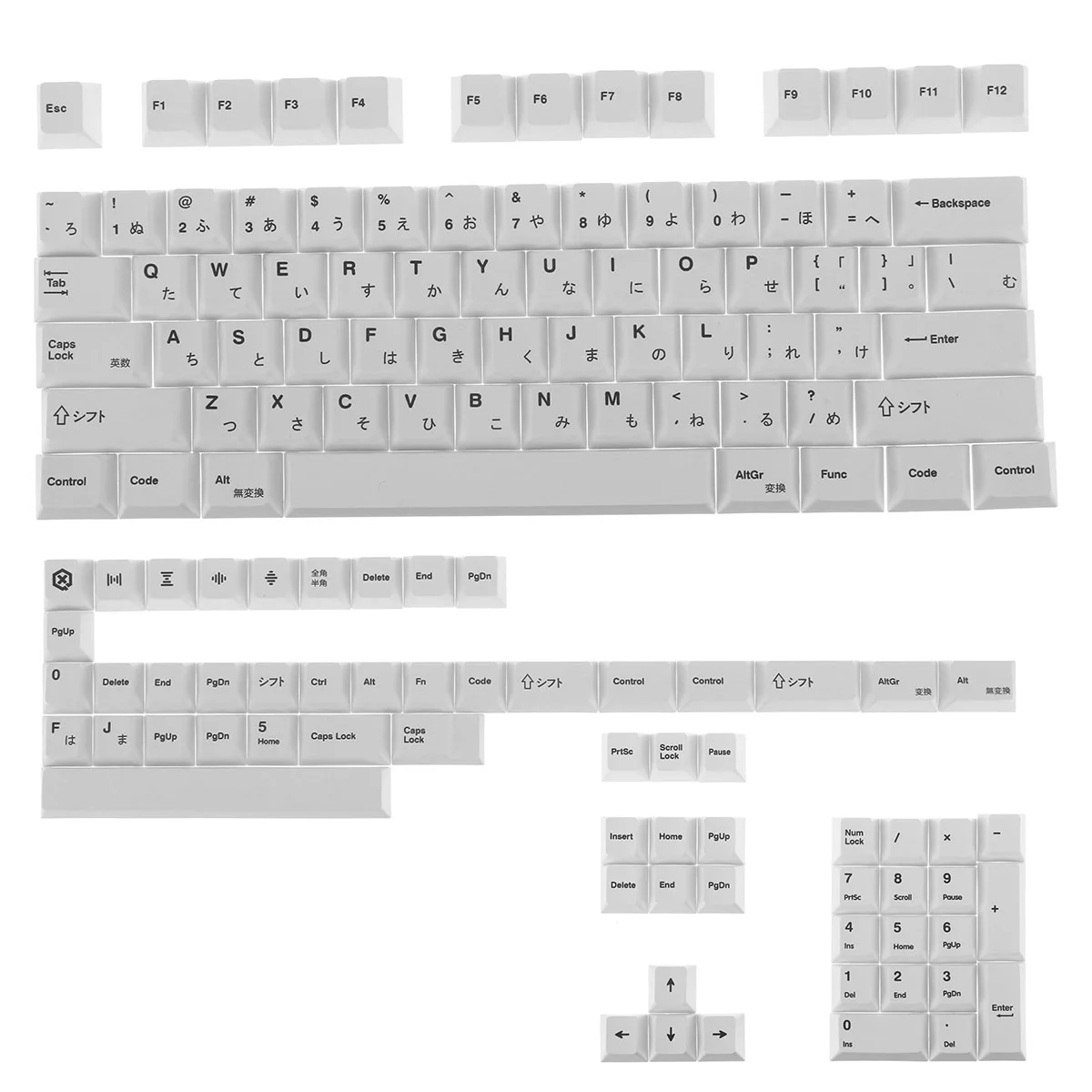

137 keys caps DYE Sublimation keycaps Cherry profile Japanese PBT Keycaps White Minimalist Style Keycaps for Mechanical Keyboard