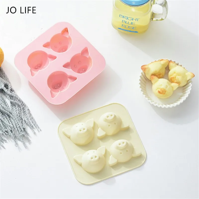 

JO LIFE Cute Piggy Silicone Cake Decoration Tool Puff Mold Cartoon Animal Children Pudding Jelly Mould