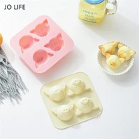 jo life cute piggy silicone cake decoration tool puff mold cartoon animal children pudding jelly mould