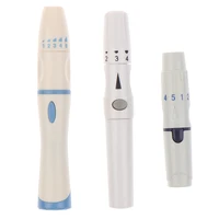 1pc lancet pen lancing device for diabetics blood collect 5 adjustable depth blood sampling glucose test pen